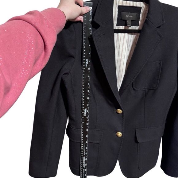 J CREW- Rhodes Two Button Blazer in 100% Italian Wool Wrinkle Resistant Black, 8 - Picture 11 of 16